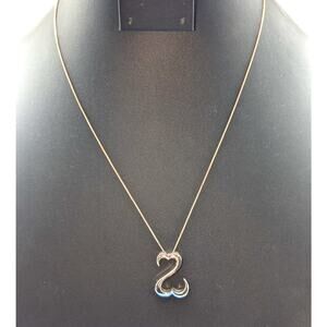 Jane Seymour Open Heart 925 Sterling Silver Pendant 18" Box Chain Necklace
